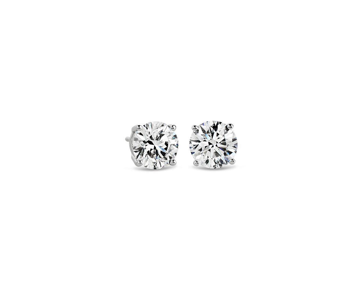 Lab Grown Diamond Stud Earrings - 14k White Gold - 6 Ct. Tw. - E-0030WG14DS