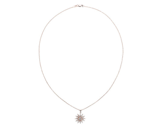 Sunburst Diamond Pendant Necklace - 14k Rose Gold - 3/4 Ct. Tw. - N-0012RG14DP