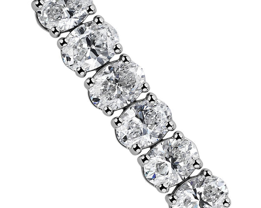 Oval Diamond Tennis Bracelet - 14k White Gold - 12 Ct. Tw. - B-0068WG14 ODT