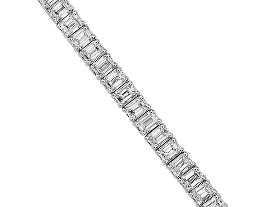 Emerald Diamond Tennis Bracelet - 14k White Gold - 8 Ct. Tw. - B-0067WG14 EDT