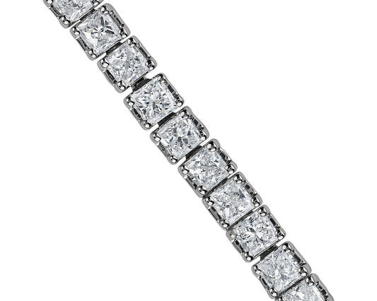 Lab Grown Diamond Princess-Cut Tennis Bracelet - 14k White Gold - 3 Ct. Tw. - B-0071WG14 DPCT