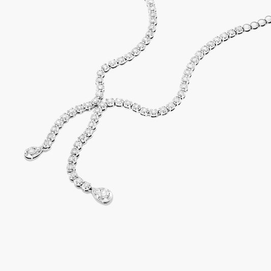 Diamond Lariat Necklace - 14k White Gold - 2 6/8 Ct. Tw. - N-0054WG14 DL