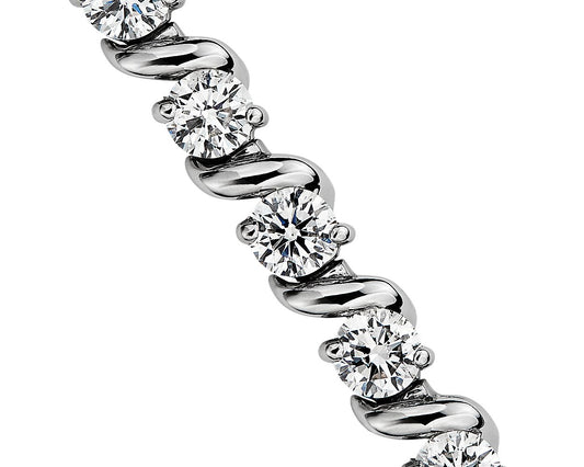 S-Link Tennis Bracelet - 14k White Gold - 5 Ct. Tw. - B-0039WG14 ST