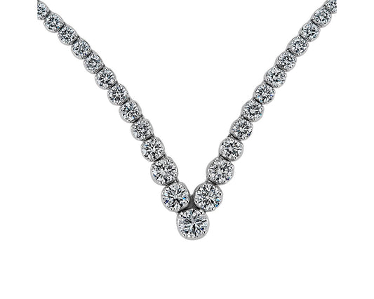 Chevron Eternity Diamond Necklace - 14k White Gold - 10 Ct. Tw. - N-0003WG14D