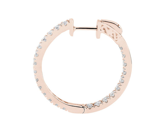 The Perfect Diamond Hoops Earrings - 14k Rose Gold - 2 Ct. Tw. - E-0027RG14PDH