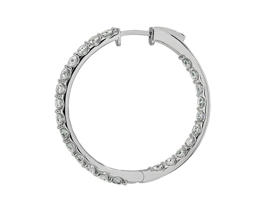 Lab Grown Diamond Eternity Hoop Earrings - 14k White Gold - 5 Ct. Tw. - E-0024WG14DEH