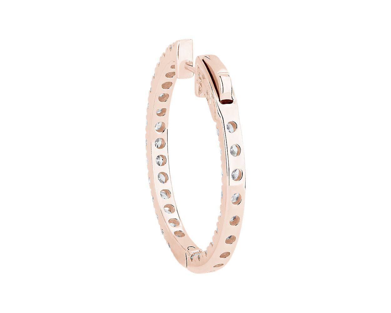 The Perfect Diamond Hoops Earrings - 14k Rose Gold - 2 Ct. Tw. - E-0027RG14PDH