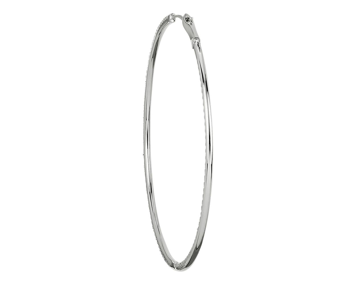 Dazzling Diamond Eternity Hoop Earrings - 14k White Gold - 2 Ct. Tw. - E-0020WG14DDEH