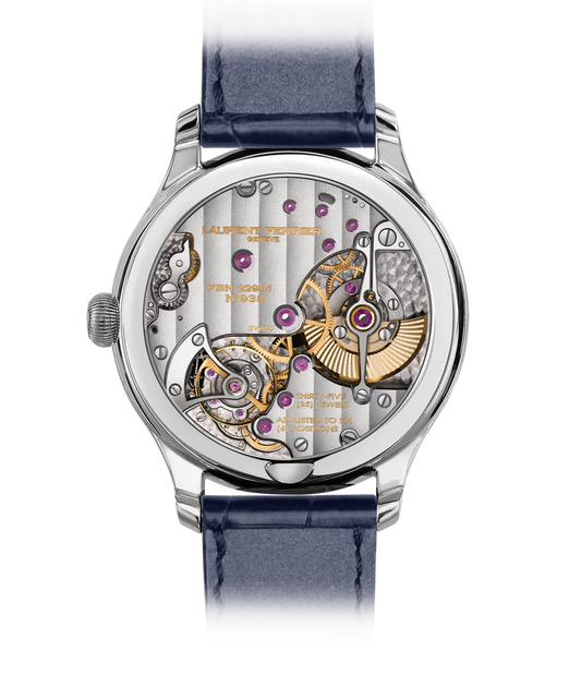 Laurent Ferrier - Classic Micro-Rotor Blue - 40 MM - White Gold - Blue Dial - Blue Leather Strap - LCF004.G1.CG2