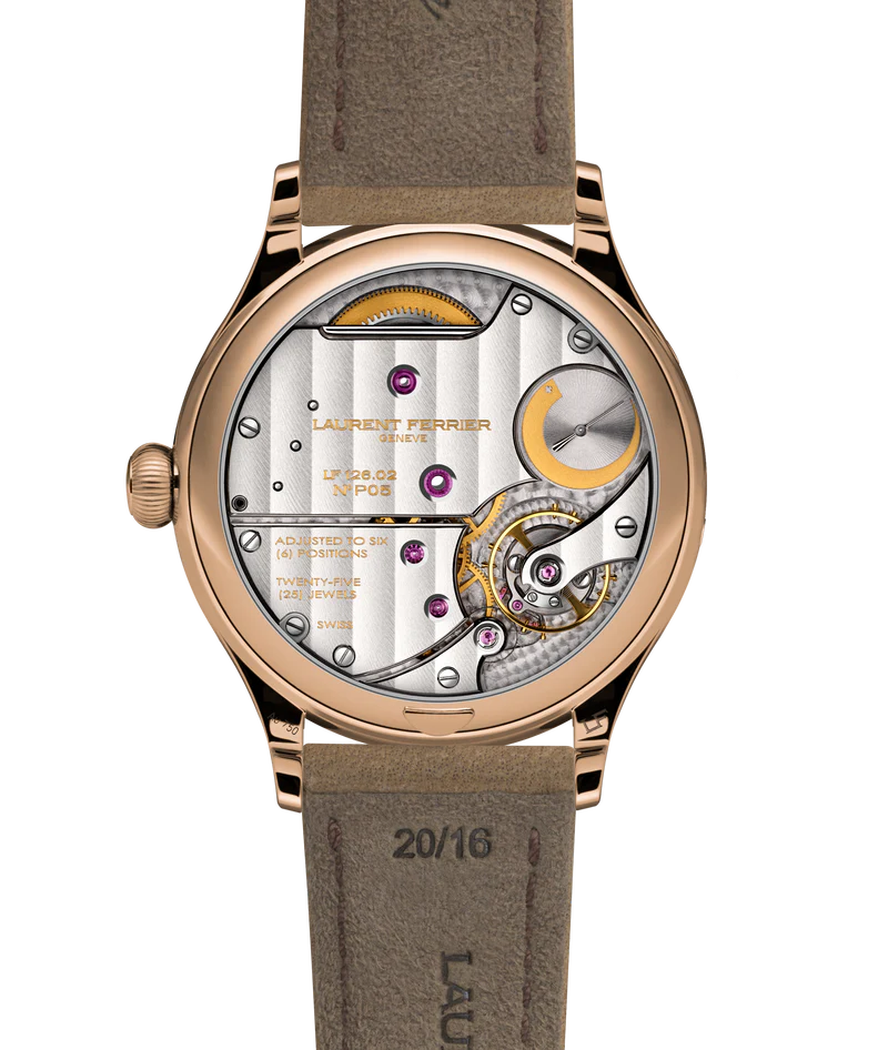 Laurent Ferrier - Classic Moon Silver - 40 MM - Red Gold - Silver Dial - Brown Leather Strap - LCF039.R5.G3N