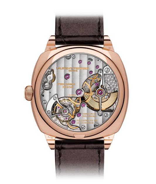 Laurent Ferrier - Square Micro-Rotor Silver - 41 MM - Red Gold - Silver Dial - Brown Leather Strap - LCF013.R5.GR1