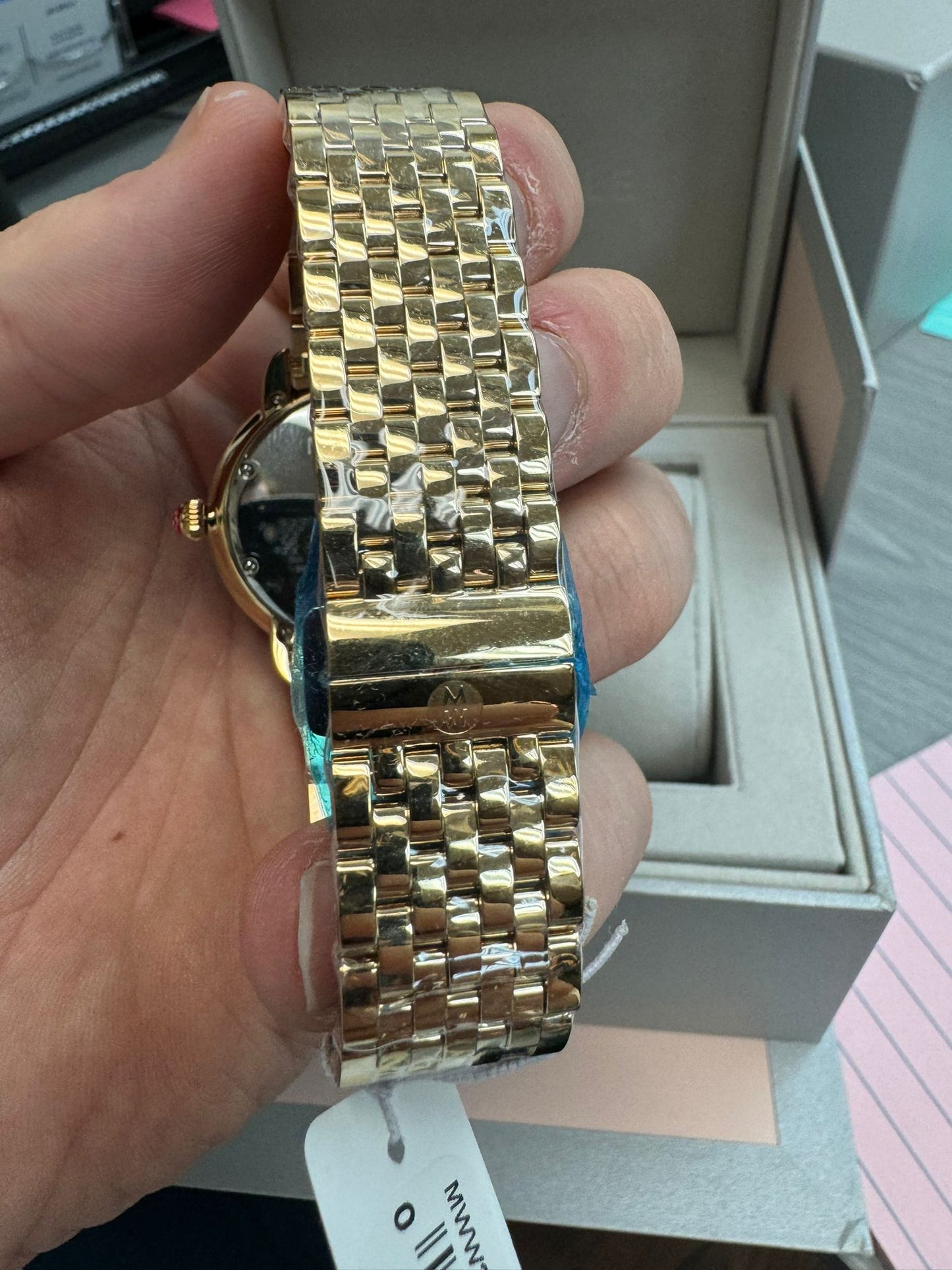 Michele Serein Mid - 36 MM - Stainless Steel, 18k Gold Plated - Silver Roman Diamond Dial - MWW21B000160
