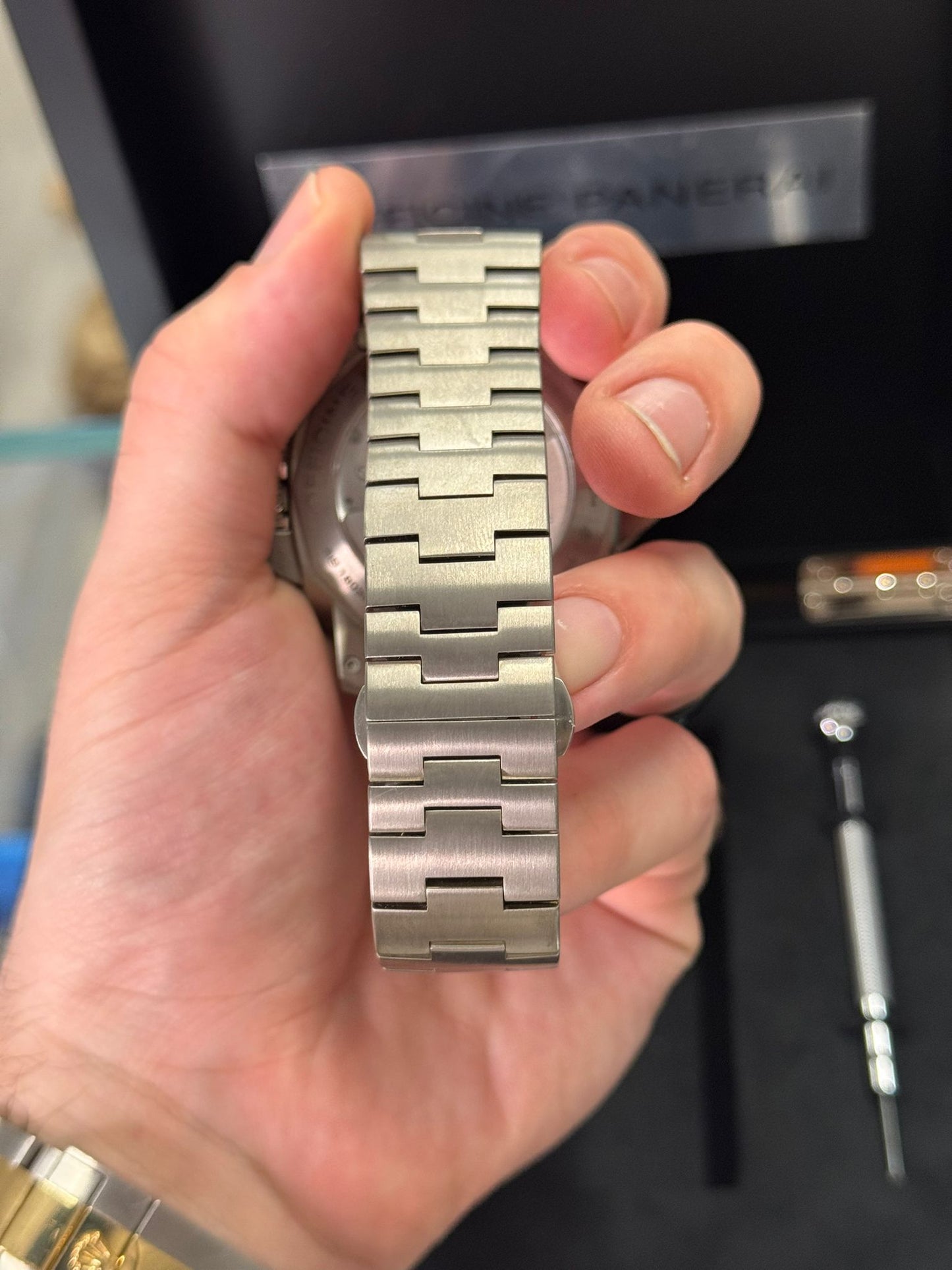 Panerai Luminor 1950 Marina Titanium 44 MM - Stainless Steel Bracelet - Brown Dial - PAM00352