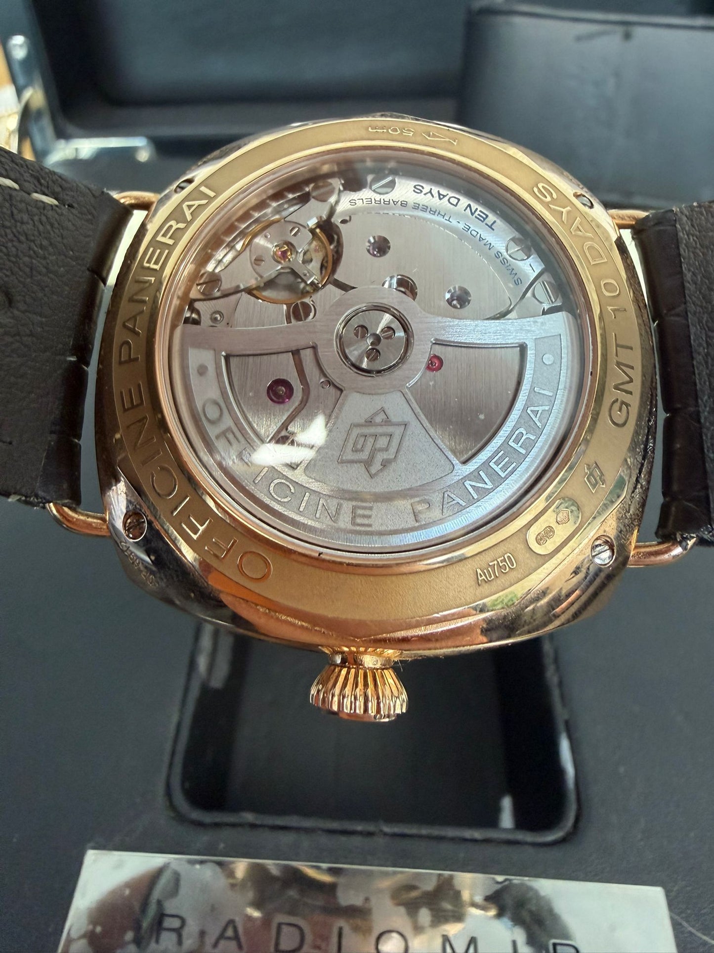 Panerai Radiomir 10 Days GMT Rose Gold - Limited Edition - 45 MM - Brown Alligator Strap - Brown Dial - PAM00497