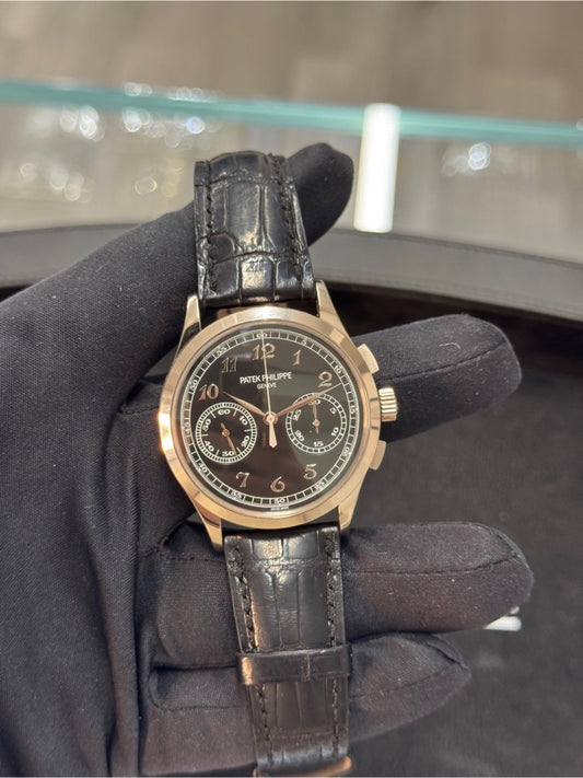 Patek Philippe Complications - Chronograph - 39 MM - White Gold - Black Dial - Leather Bracelet - 5170G-010
