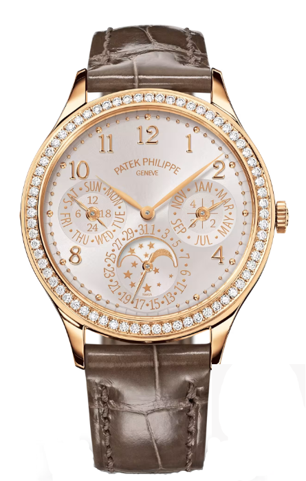 Patek Philippe Grand Complications - 35 MM - Rose Gold - Silver Dial - Alligator Leather Strap - 7140R-001