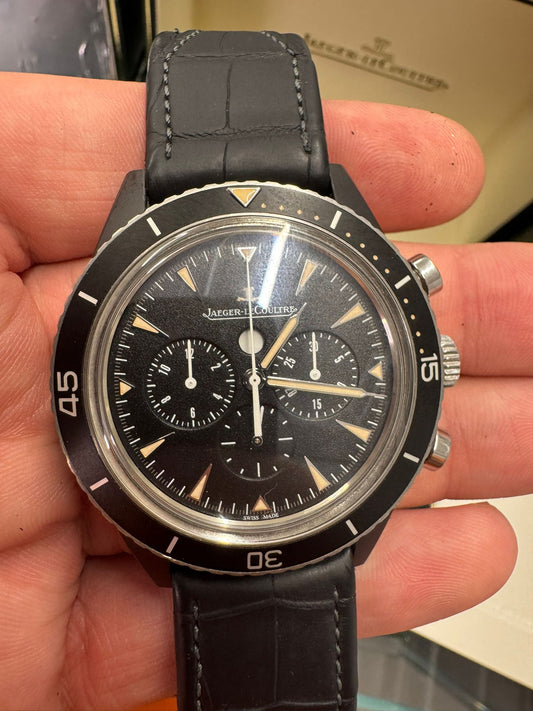 JLC - Deep Sea Chronograph Vintage - Cerment and Titanium - 44 MM - Black Dial - Black Fabric Sreap - Q208A57J