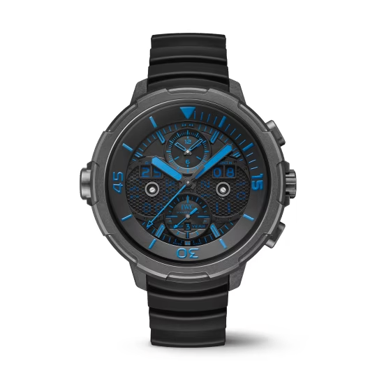 IWC Aquatimer - Perpetual Calendar - Ceratanium - 49 MM - Black and Blue Dial - IW379406 nyc watcher nyc watches