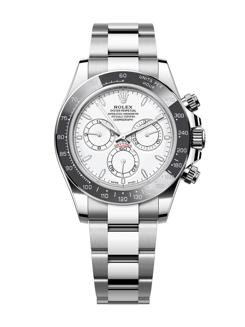 Rolex Rolesium Daytona Watch - Off-Catalog - 40 MM - Oyster Bracelet - White Enamel Dial - 126502-0001