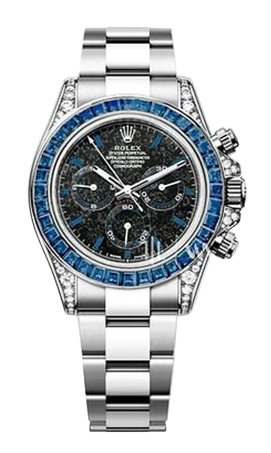 Rolex White Gold Daytona Watch - 40 MM - White Gold Gold Bracelet - Silver Sheen Obsidian Dial - Sapphire Bezel - 126599TSA