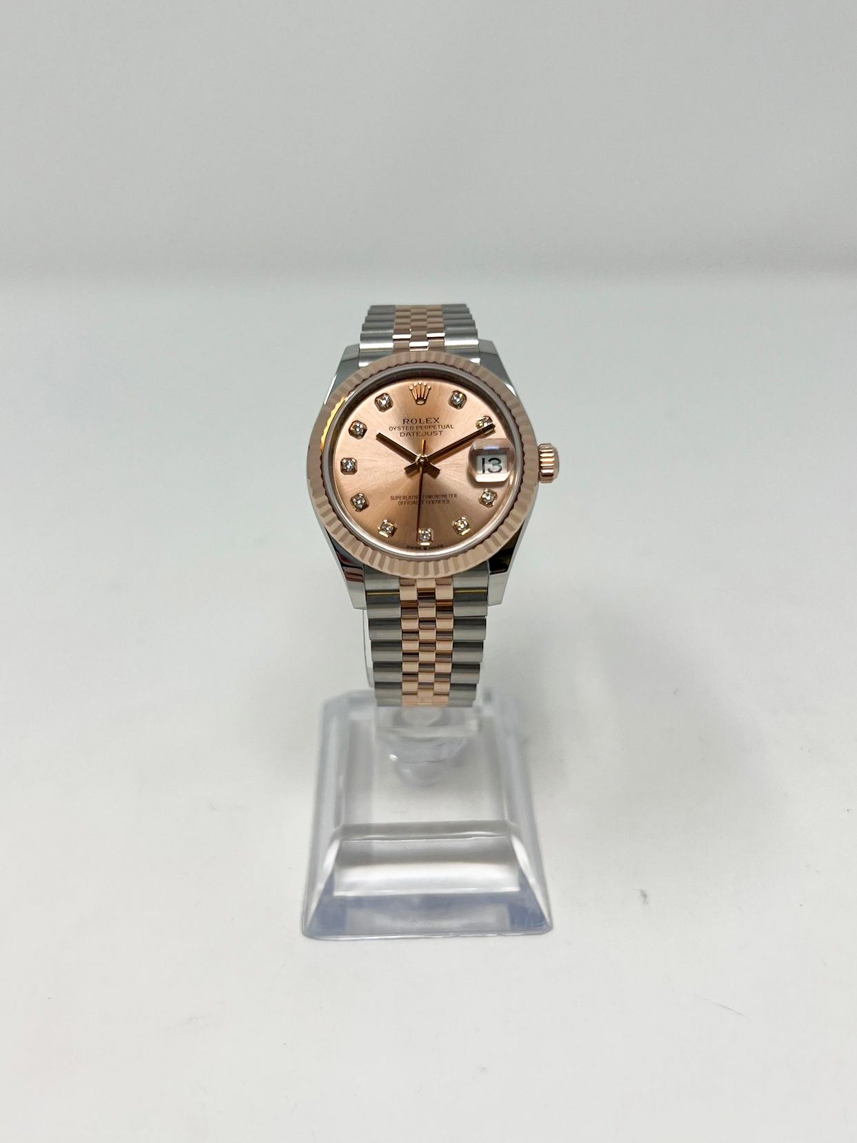 Rolex Stainless Steel and Everose Gold Datejust - 31 MM - 2 tone - Jubilee Bracelet - Fluted Bezel - Sundust diamond Dial - 278271 rodj