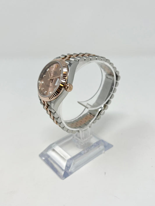 Rolex Stainless Steel and Everose Gold Datejust - 31 MM - 2 tone - Jubilee Bracelet - Fluted Bezel - Sundust diamond Dial - 278271 rodj