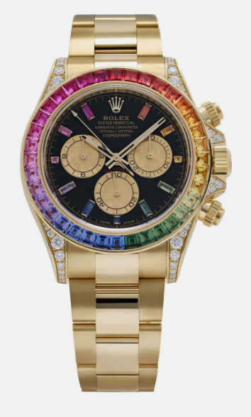 Rolex Rainbow Yellow Gold Daytona Watch - Off-Catalog - 40 MM - Oyster Bracelet - Rainbow Black Dial - 126598RBOW