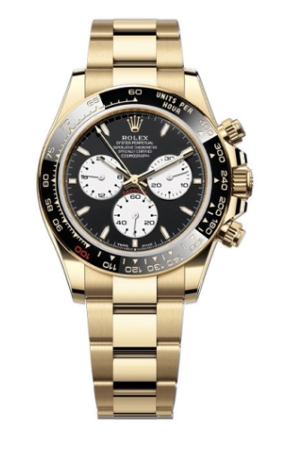 Rolex Yellow Gold Le Mans Daytona Watch - 40 MM - Yellow Gold Gold Bracelet - Black Sunburst Dial - 126528LN