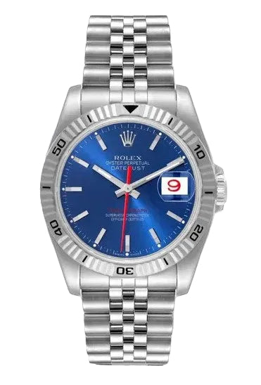 Rolex Datejust Turn-O-Graph Blue Dial - 36 MM - Stainless Steel - Fluted 18K White Gold Bezel - Jubilee Bracelet - 116264