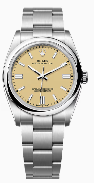 Rolex Oyster Perpetual - Stainless Steel - 36 MM - Oyster Bracelet - Beige Dial - 126000-0012
