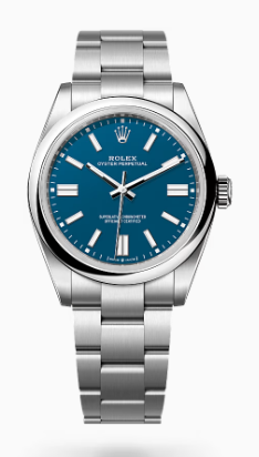 Rolex Oyster Perpetual - Stainless Steel - 41 MM - Oyster Bracelet - Med Blue Dial - Domed Bezel - 134300-0009