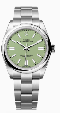 Rolex Oyster Perpetual - Stainless Steel - 41 MM - Oyster Bracelet - Pistachio Dial - Domed Bezel - 134300-0006