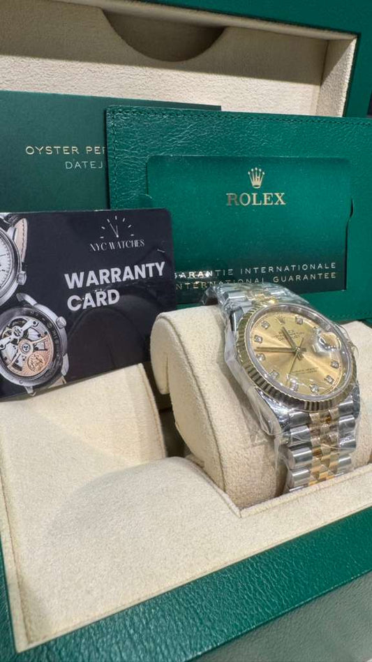 Rolex Stainless Steel And Yellow Gold Datejust - 36 MM - Jubilee Bracelet - Fluted Bezel - Champagne Diamond Dial - 126233 chdj