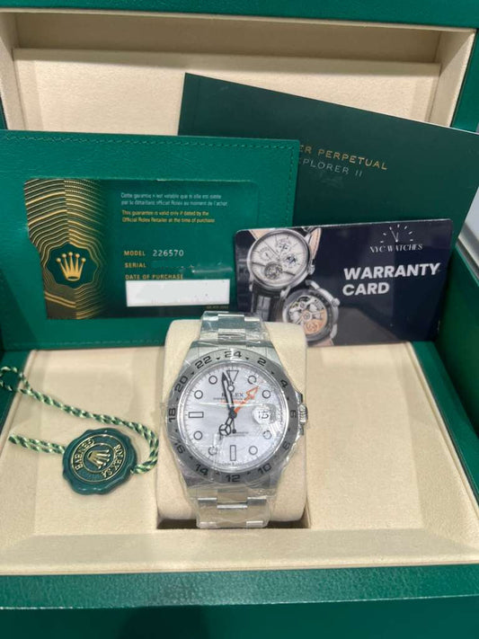 Rolex Stainless Steel Explorer II Watch - 42 MM - Oyster Bracelet - White Dial - 226570 w