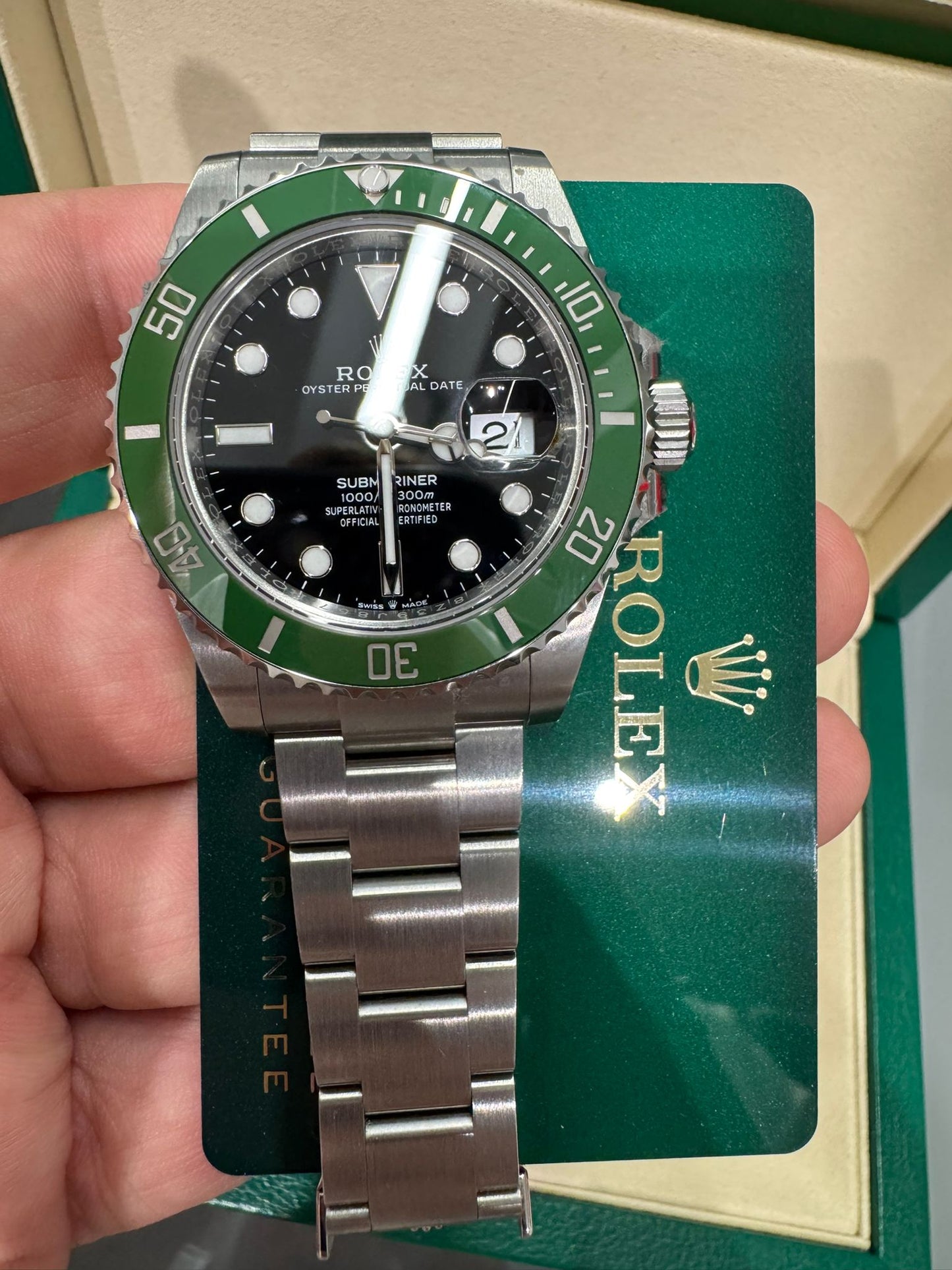 Rolex Starbucks Oystersteel Submariner 41MM - Oyster Bracelet - Black Dial - Green Dial - 126610LV