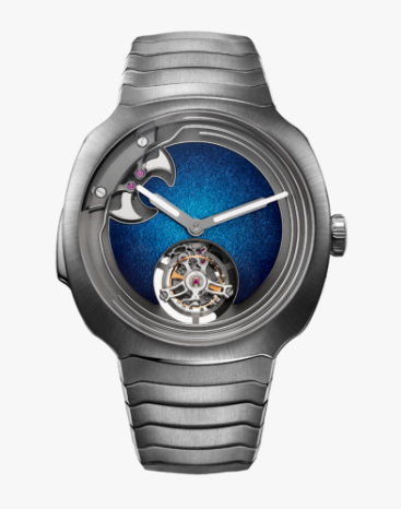 H. Moser & Cie Streamliner Tourbillon Minute Repeater Stainless Steel 40 MM - Aqua Blue Fumé Dial - 6905-1200