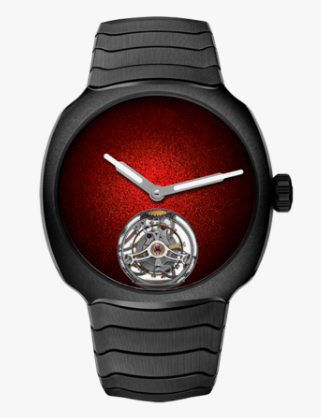 H. Moser & Cie Streamliner Tourbillon Grey Ceramic 40 MM - Red Fumé Enamle Dial - 6805-2100