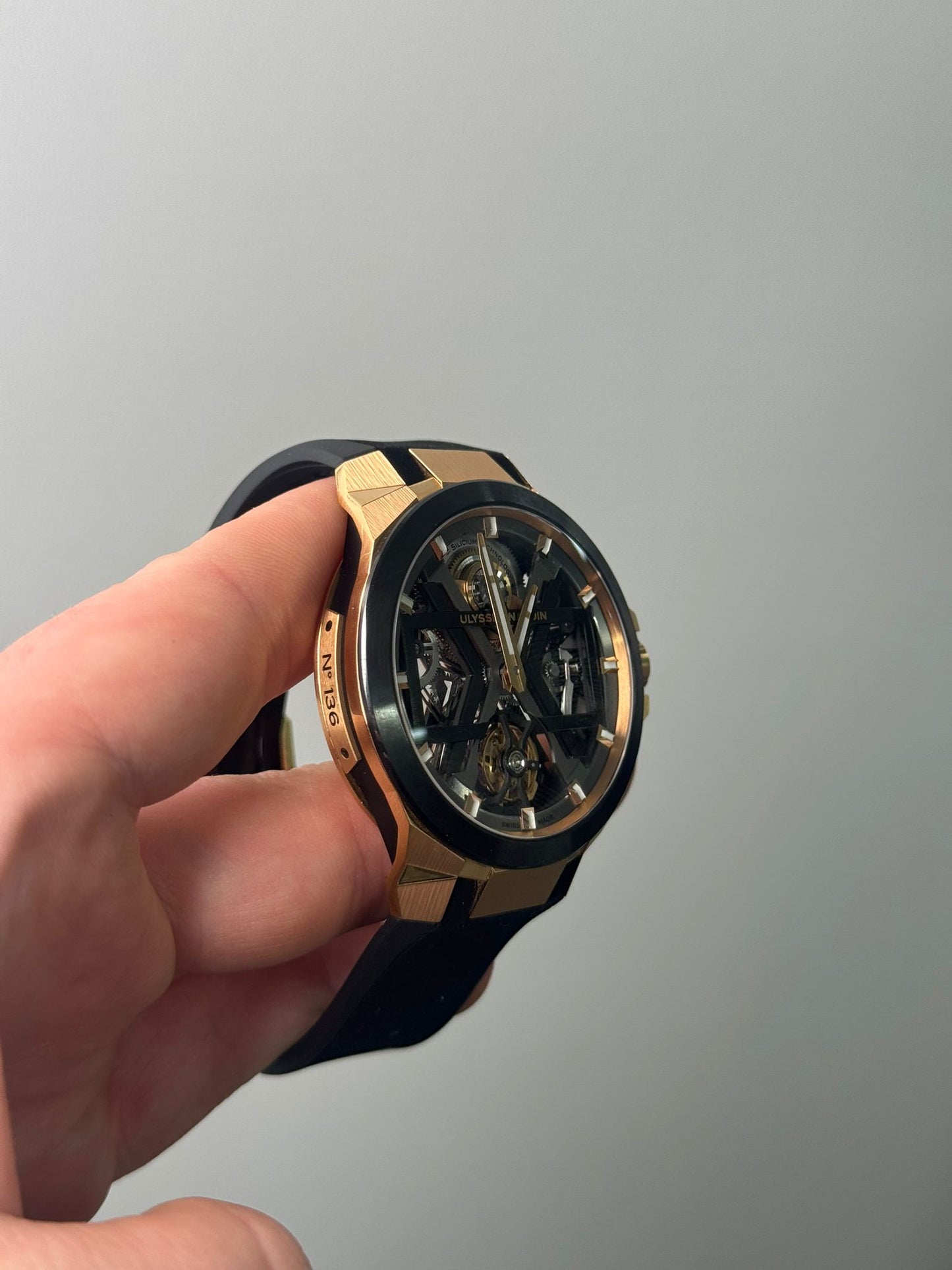 Ulysse Nardin Blast Rose Gold Case 45 MM - Black Rubber Strap - Skeleton Dial - 1725-400-3A/02