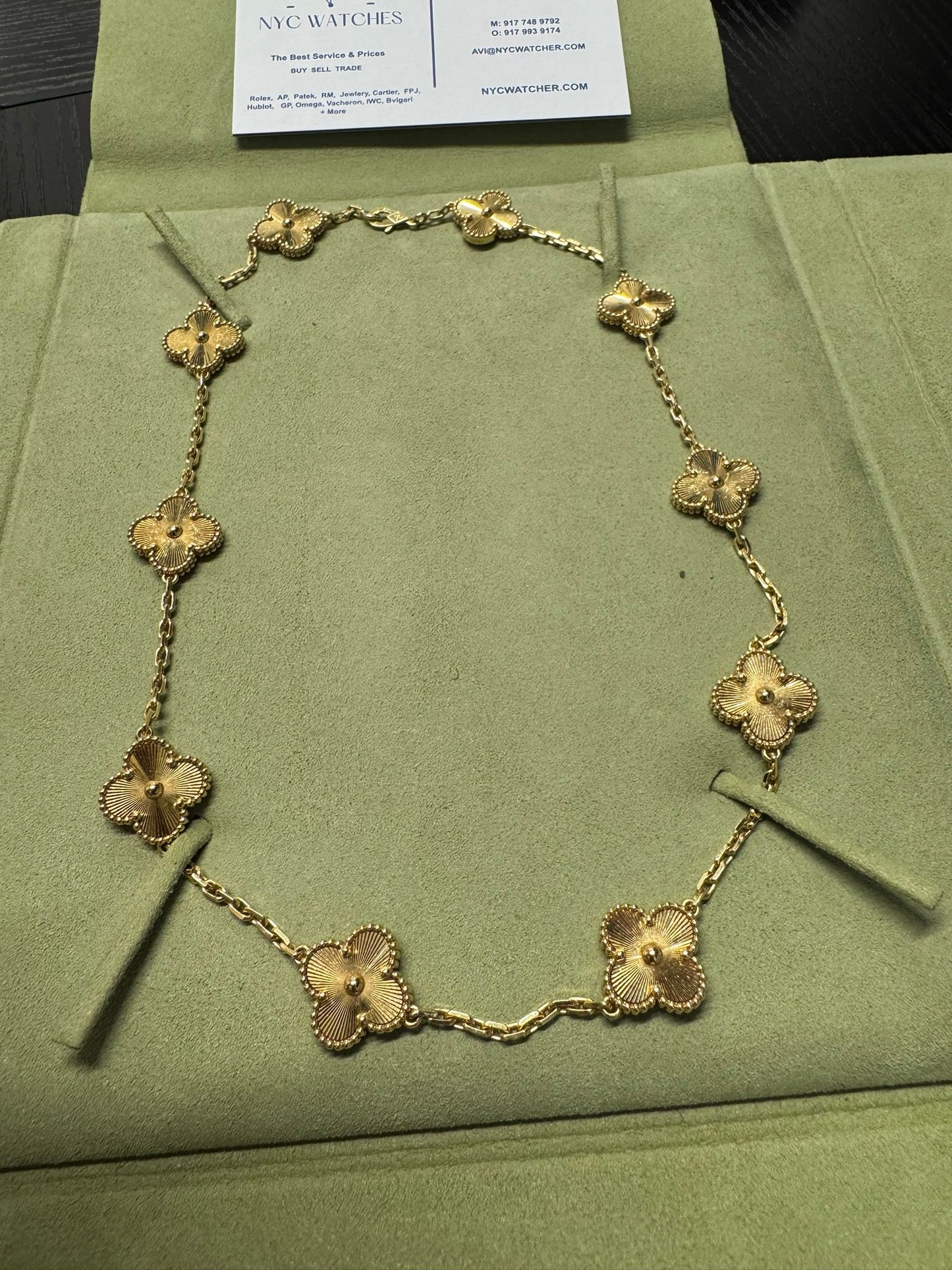 Van Cleef & Arpels Vintage Alhambra Necklace - 18k Yellow Gold - Guilloche - 10 Motifs - VCARP3JJ00