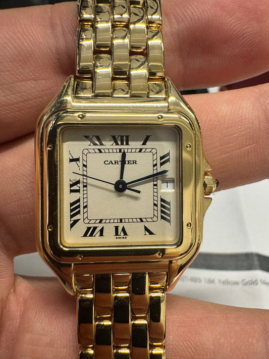 Cartier Panthére De Cartier Yellow Gold (Large Model) 29 MM - Yellow Gold Bracelet - Yellow Gold Bezel - White Dial - W25014B9