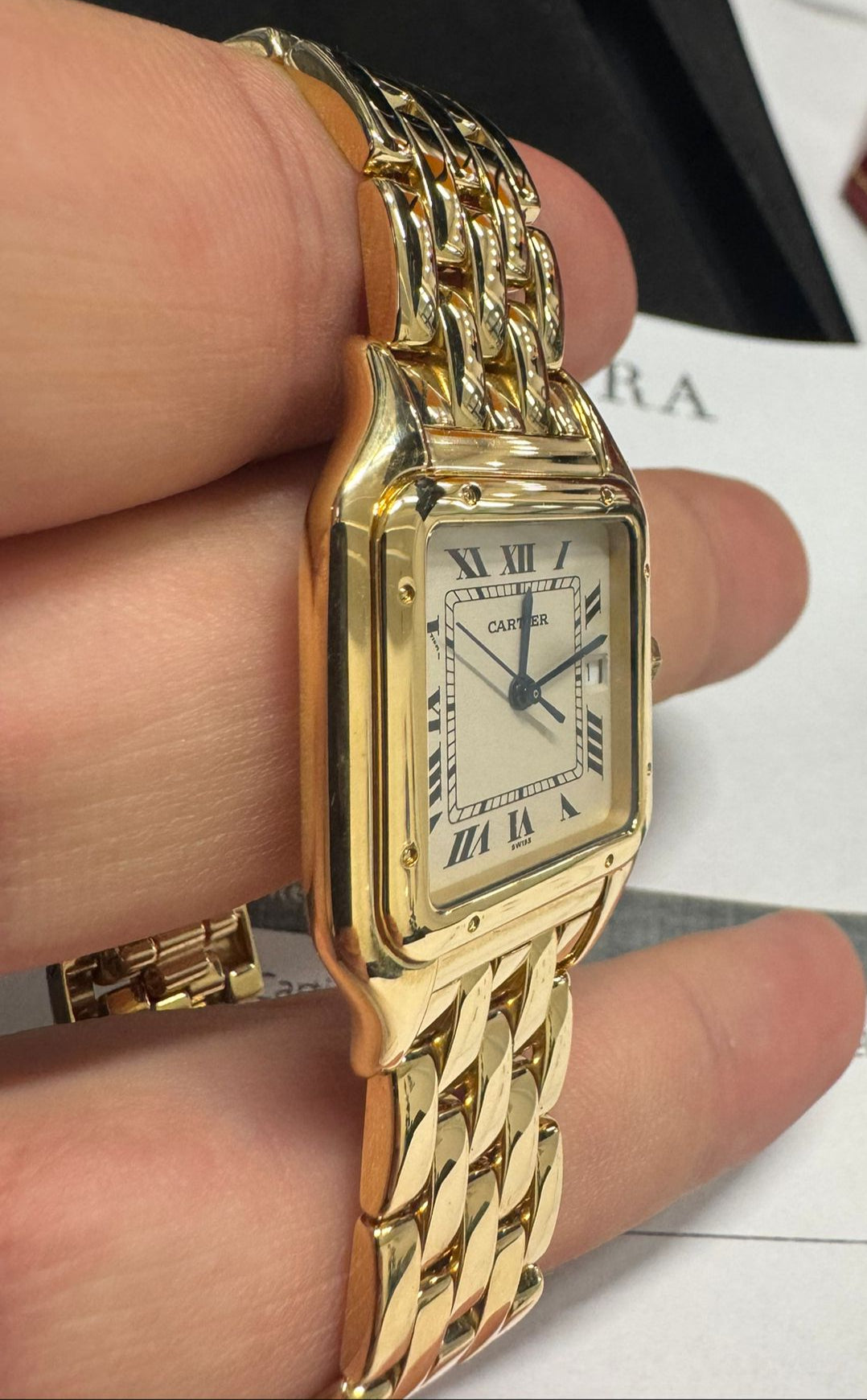 Cartier Panthére De Cartier Yellow Gold (Large Model) 29 MM - Yellow Gold Bracelet - Yellow Gold Bezel - White Dial - W25014B9