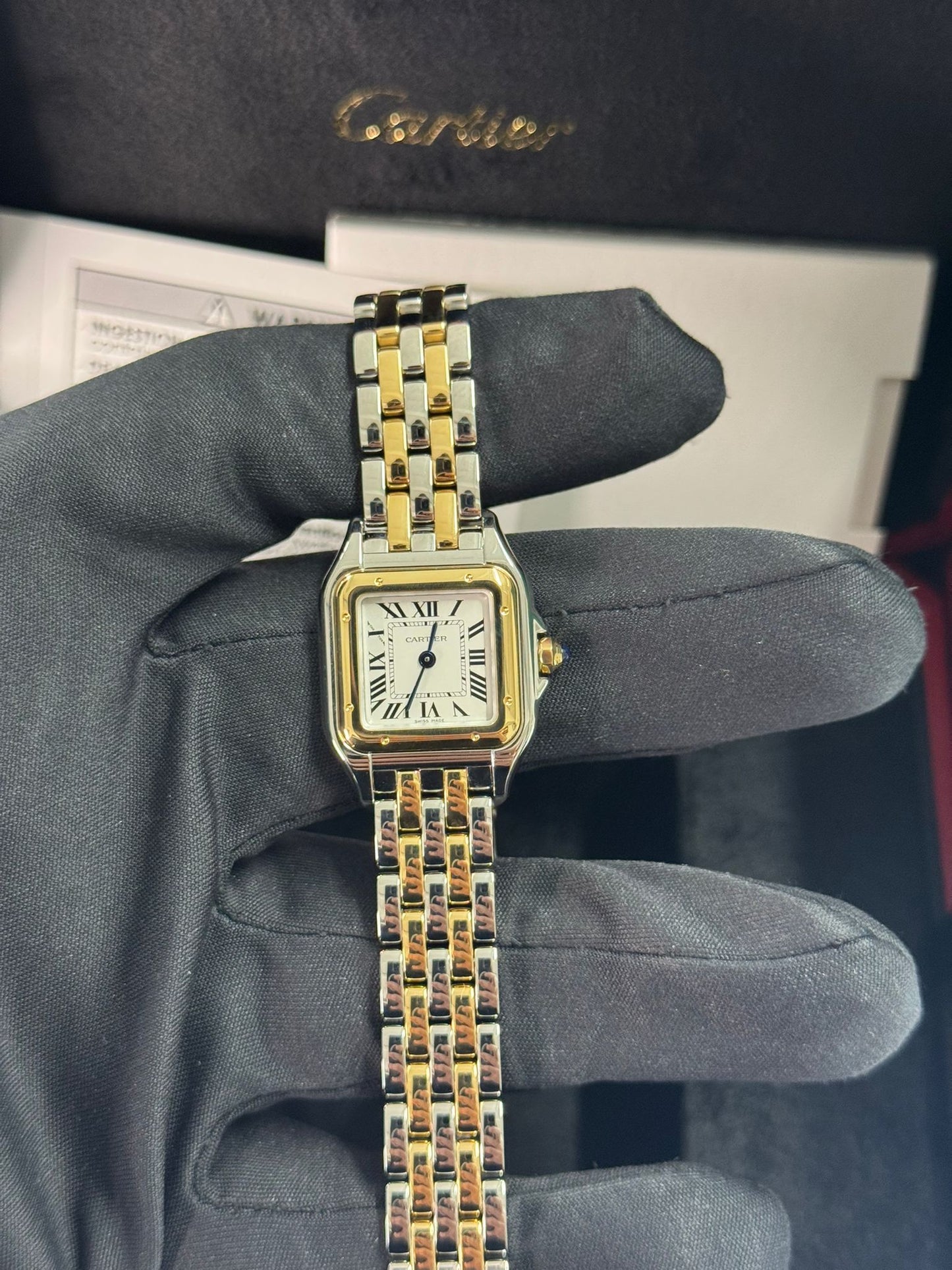 Cartier Panthére De Cartier Yellow Gold and Stainless Steel (Small Model) - 30 MM x 23 MM - Yellow Gold ans Stainless Steel Bracelet - Yellow Gold Bezel - Silvered Dial - W2PN0018