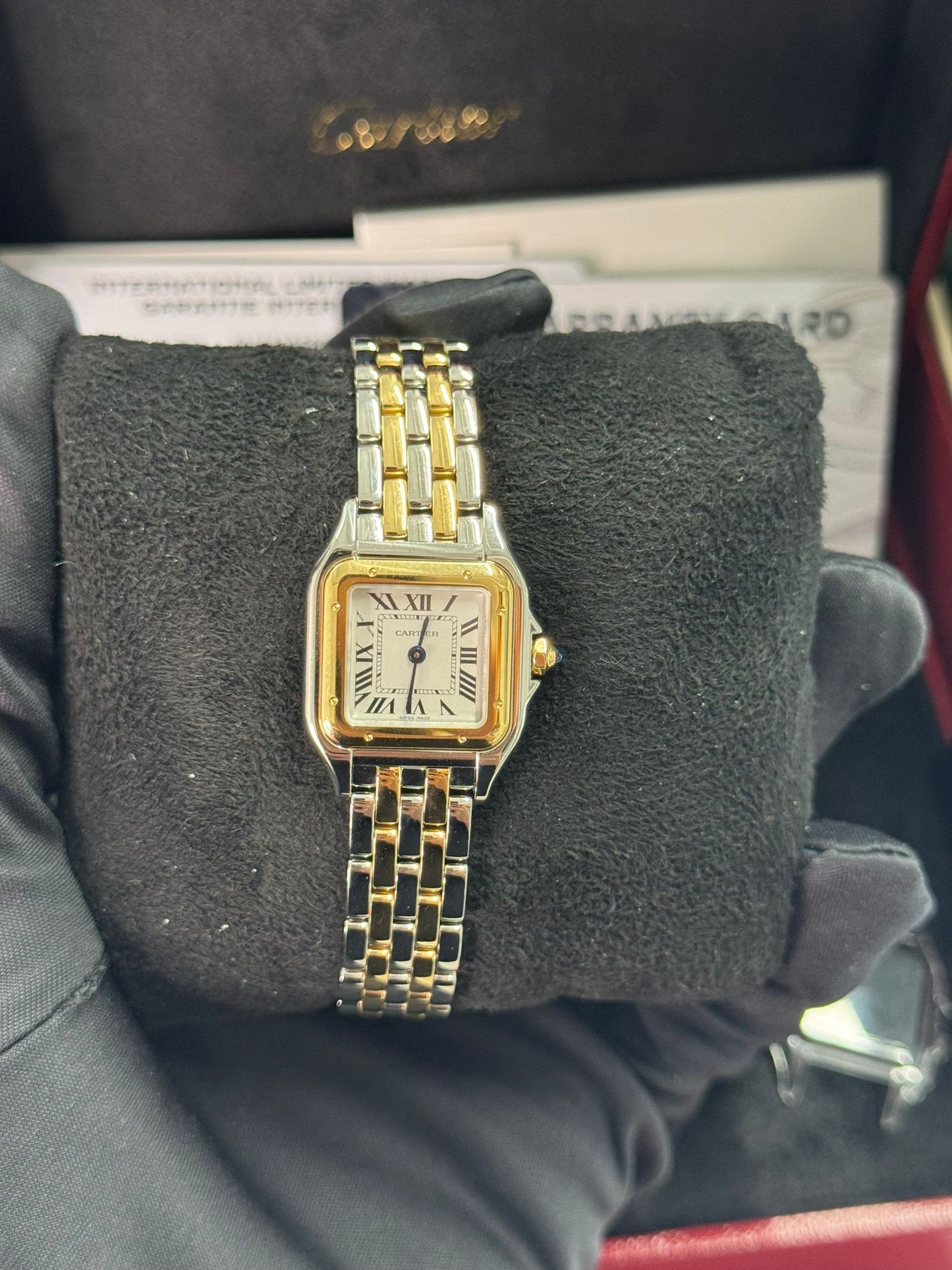 Cartier Panthére De Cartier Yellow Gold and Stainless Steel (Small Model) - 30 MM x 23 MM - Yellow Gold ans Stainless Steel Bracelet - Yellow Gold Bezel - Silvered Dial - W2PN0018