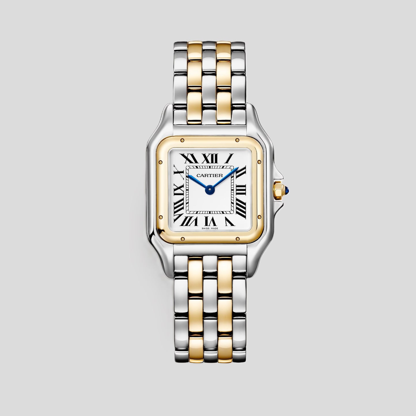 Cartier Panthére De Cartier Yellow Gold and Stainless Steel (Medium Model) - 37 MM x 29 MM - Yellow Gold ans Stainless Steel Bracelet - Yellow Gold Bezel - Silvered Dial - W2PN0019