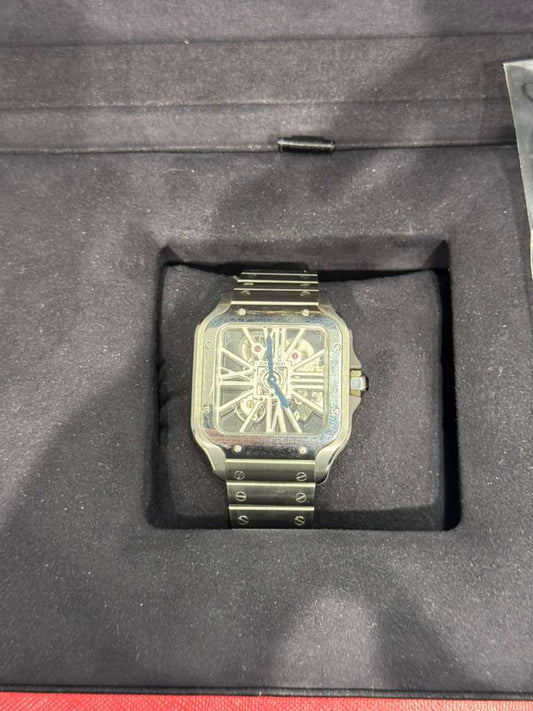 Cartier Santos de Cartier Steel 39.8 MM (Large model) - Steel Bracelet - Openworked Dial - WHSA0007