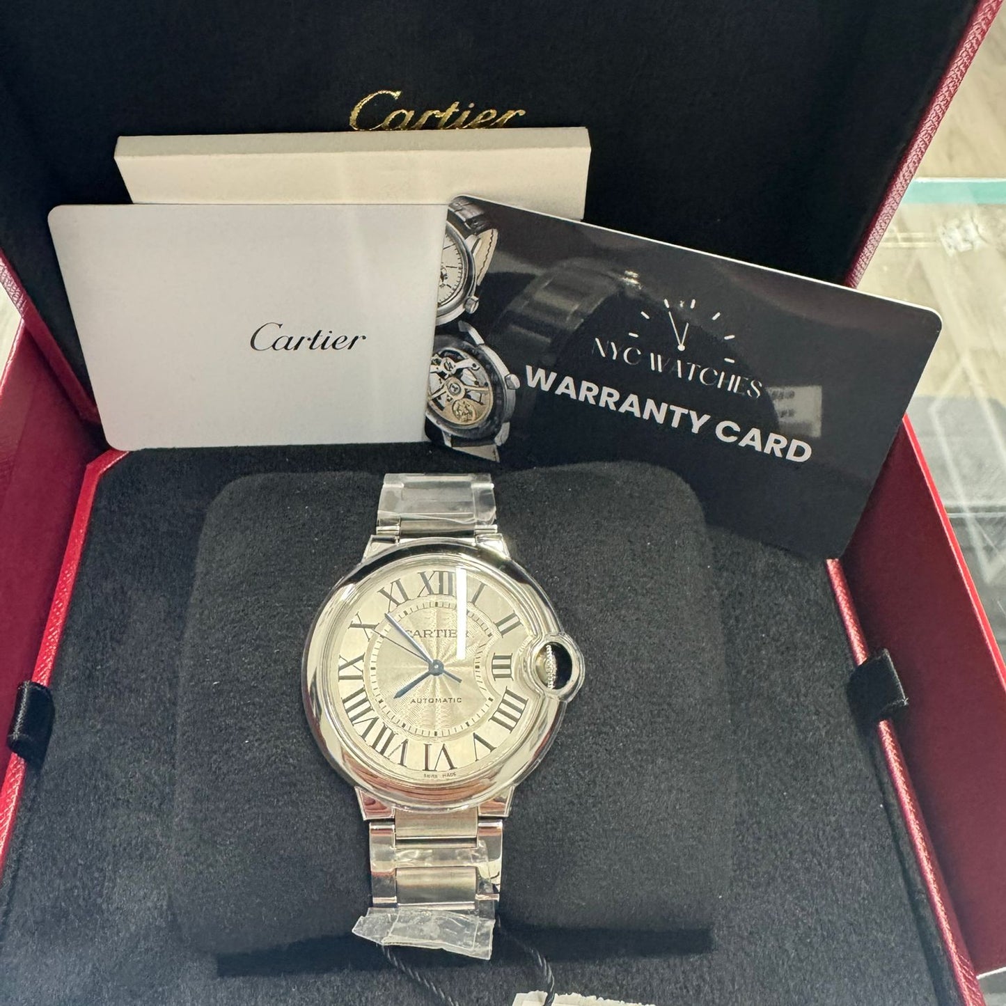 Cartier Ballon Bleu Stainless Steel 36 MM - Stainless Steel Bracelet - White Dial - WSBB0048
