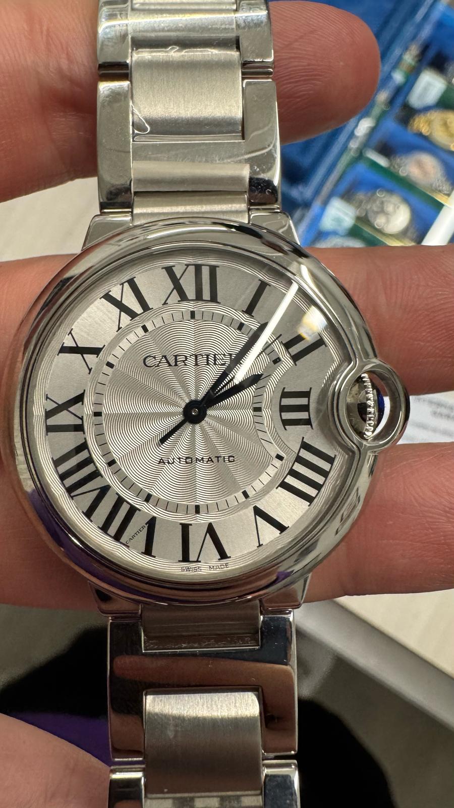 Cartier Ballon Bleu Stainless Steel 36 MM - Stainless Steel Bracelet - White Dial - WSBB0048
