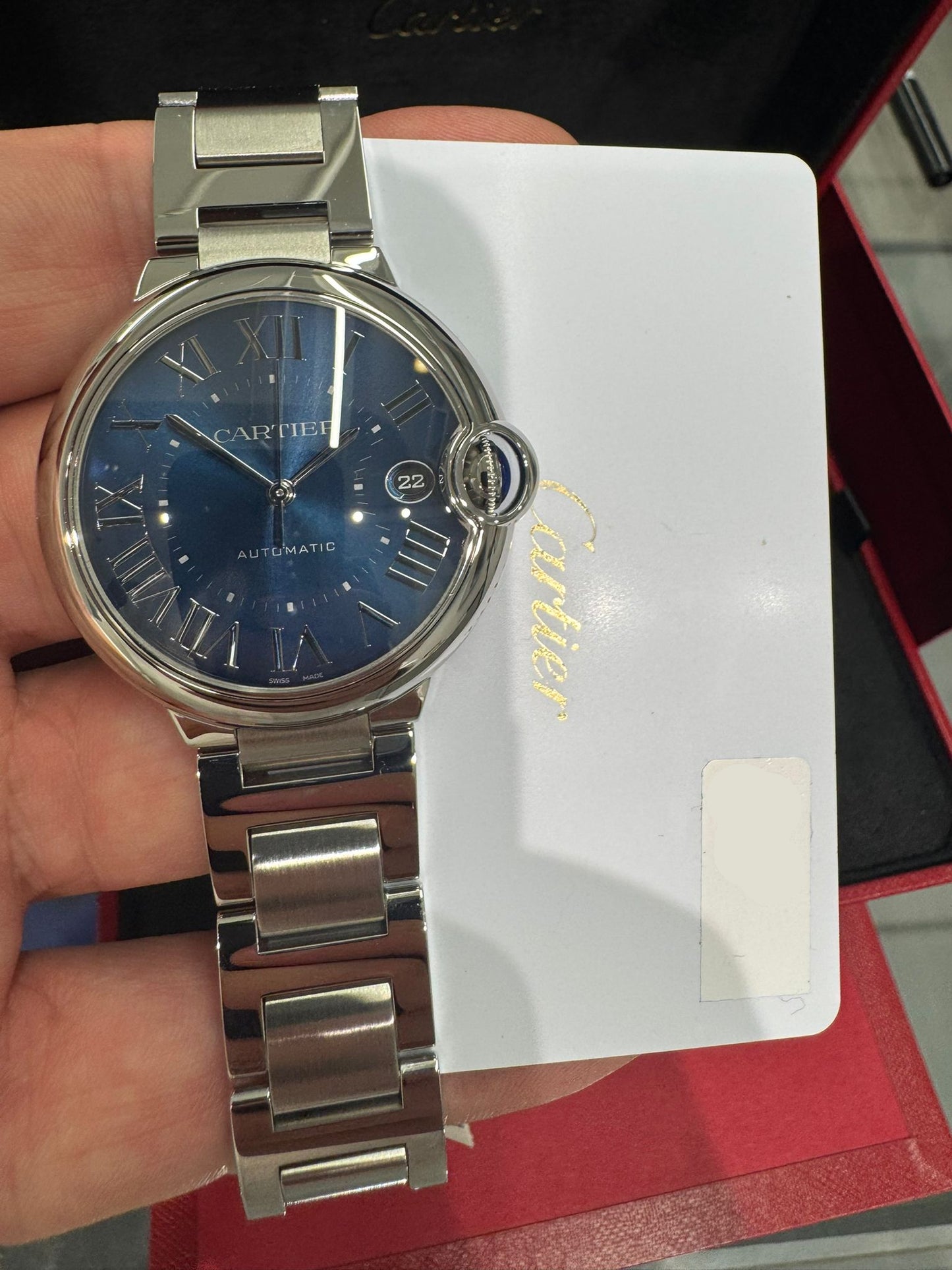 Cartier Ballon Bleu Stainless Steel 40 MM - Stainless Steel Bracelet - Blue Dial - WSBB0061