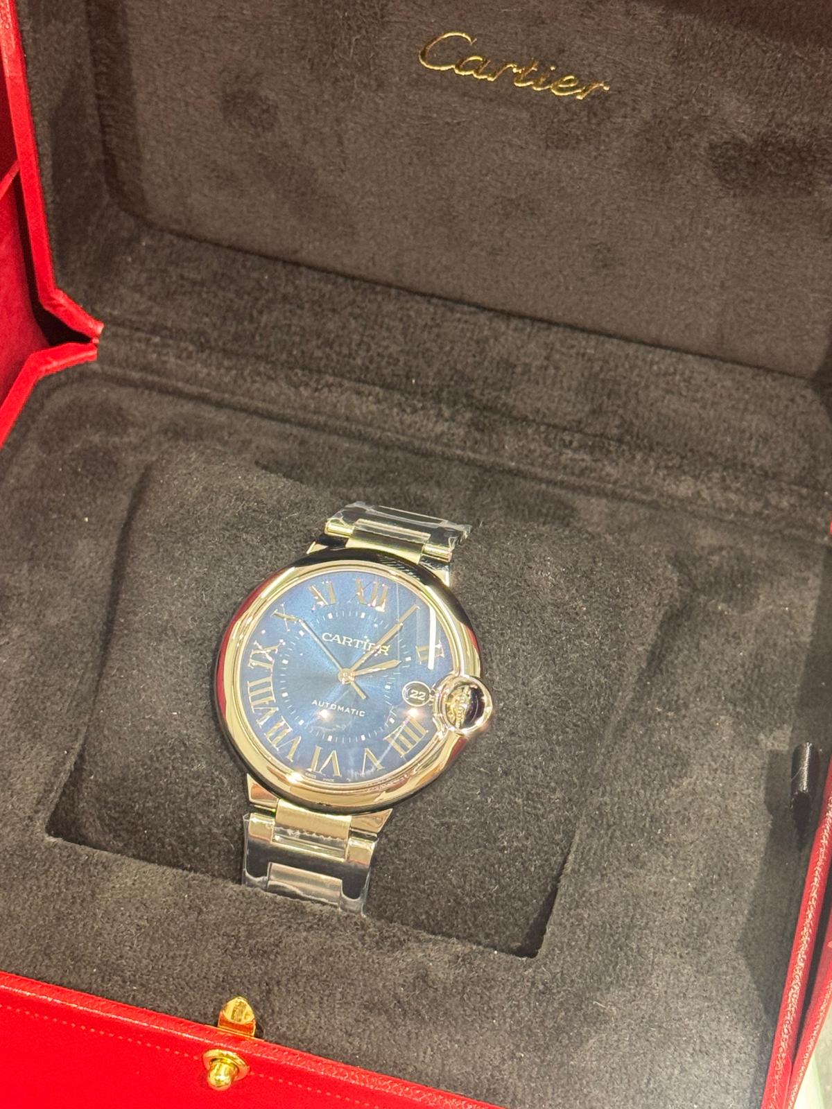 Cartier Ballon Bleu Stainless Steel 40 MM - Stainless Steel Bracelet - Blue Dial - WSBB0061