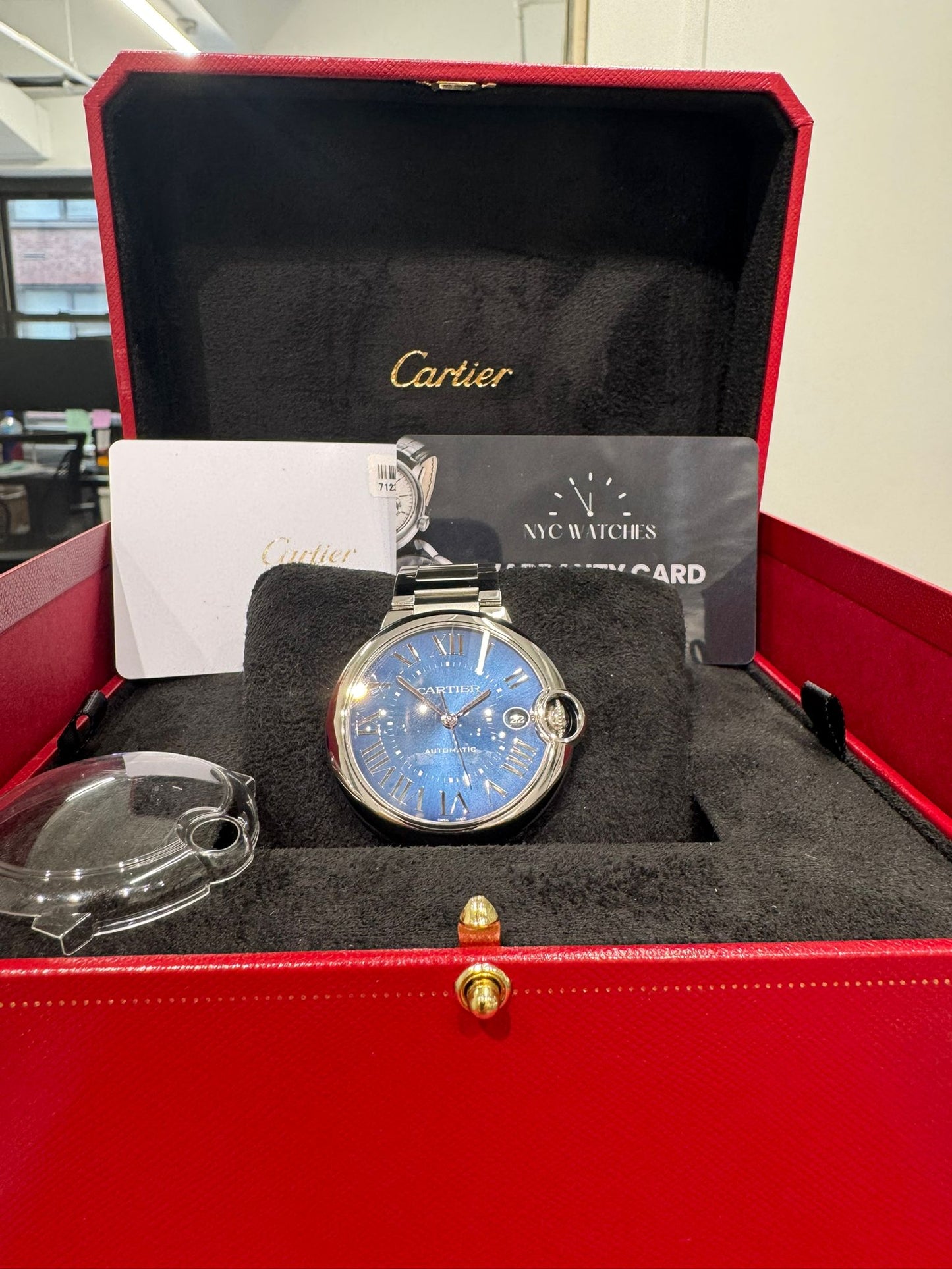 Cartier Ballon Bleu Stainless Steel 40 MM - Stainless Steel Bracelet - Blue Dial - WSBB0061